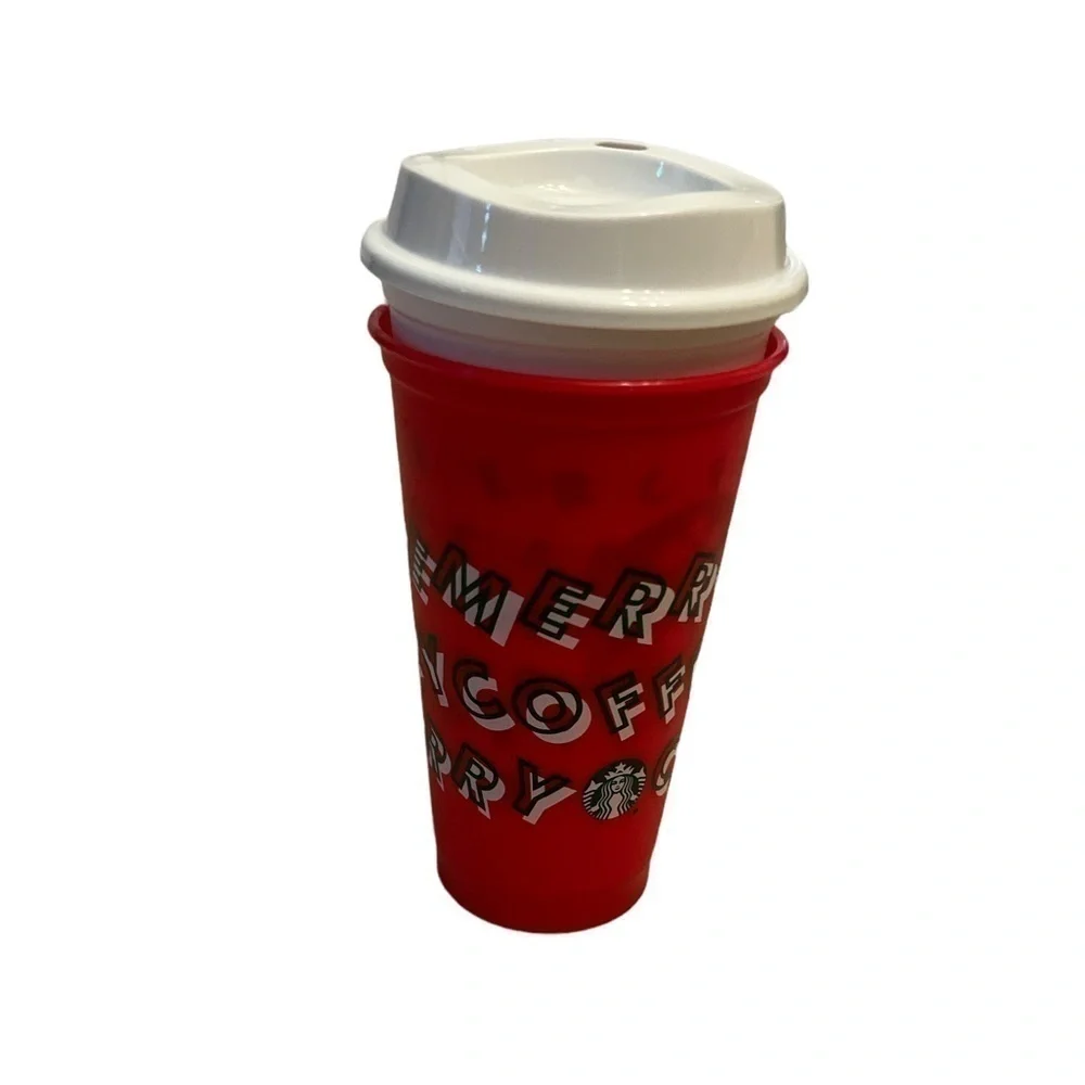 Starbucks Holiday Merry Reusable Cups Set of 2 2019 16oz